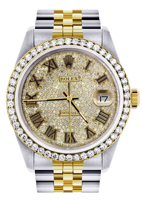 gold rolex watches for men with diamonds|Rolex men's watch diamond bezel.